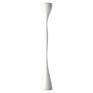 Lampada da terra di design Jazz di Vibia, finitura bianca laccata lucida, su sfondo bianco.