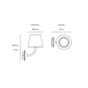 ecletty lampada da parete Poldina da 230V misure